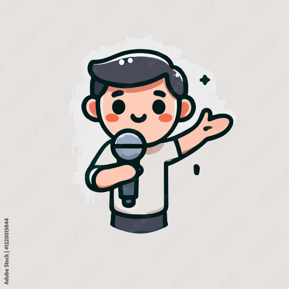 vector illustration of cartoon person giving a speech vector illustration of cartoon person giving a speech