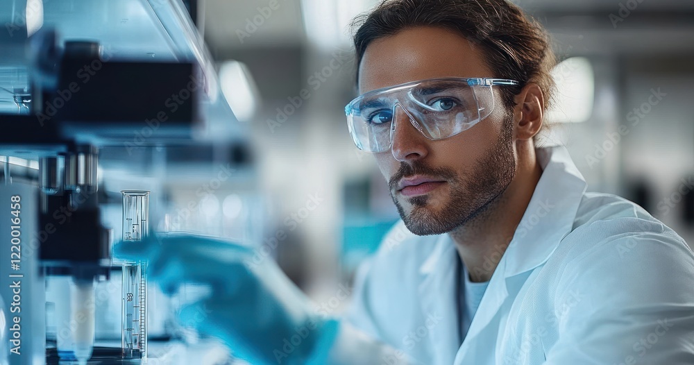 Scientist Woman in Modern Laboratory Conducting Experiment with Glass Vial and Pipette in Pharmaceutical Research Scientist Woman in Modern Laboratory Conducting Experiment with Glass Vial and Pipette in Pharmaceutical Research