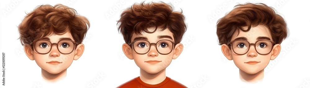Portrait of a man wearing glasses and red shirt Portrait of a man wearing glasses and red shirt
