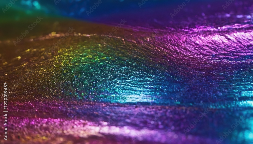 Fototapeta premium Bold neon colored abstract psychedelic new wave background Saturated trippy mint blue pink purple red metallic holographic texture Retro futuristic optimistic kawaii design