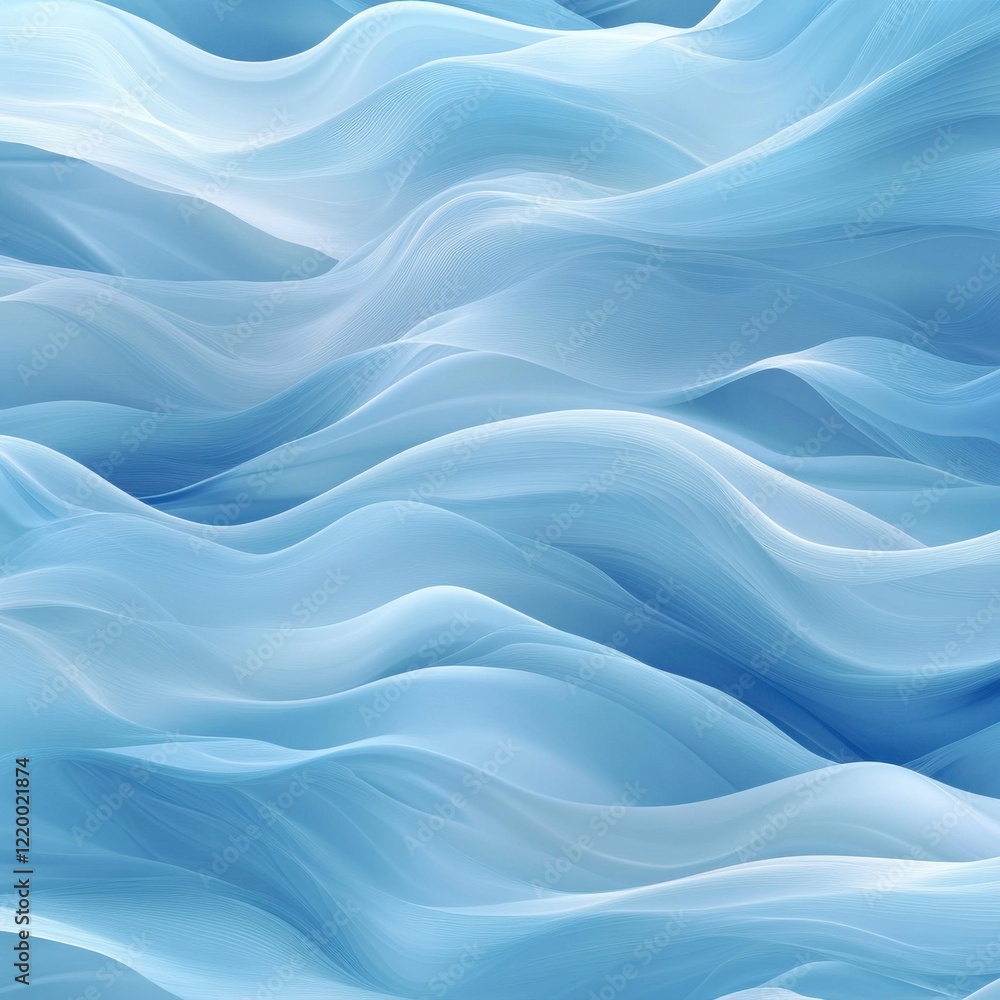Fototapeta premium Captivating Ethereal Blue Fluid Waves Abstract Background