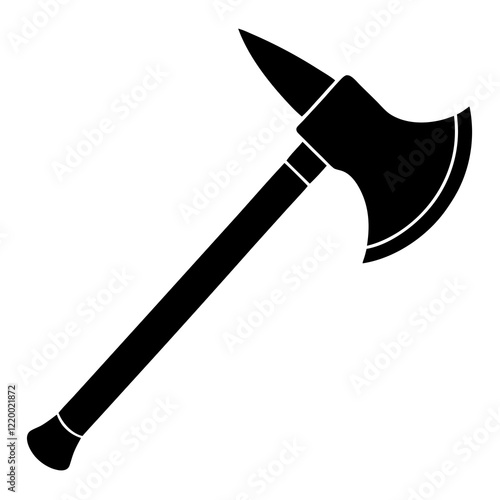 Axe, iron axe silhouette vector icon illustration on white background.