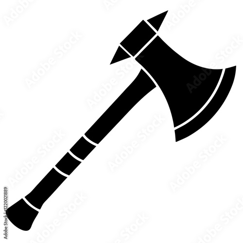 Axe, iron axe silhouette vector icon illustration on white background.