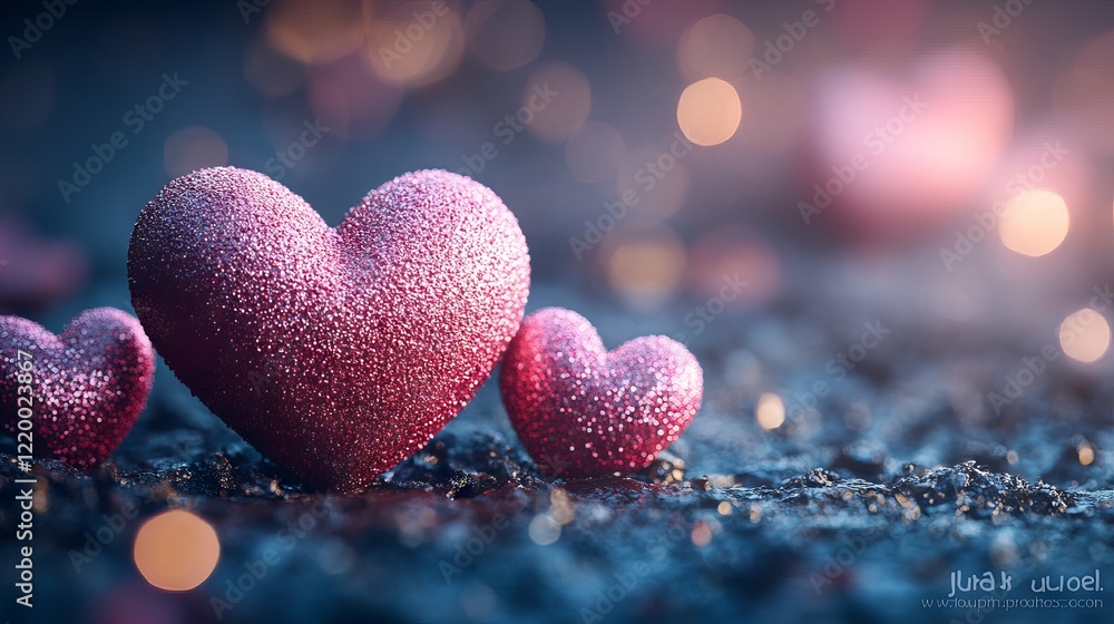 Fototapeta premium Colorful valentine's day heart balloons with copy space on vibrant background