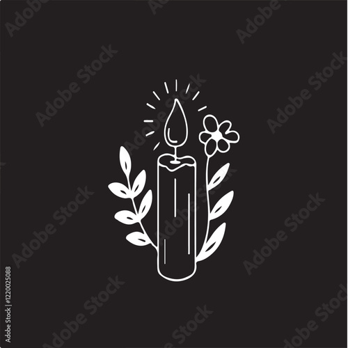 
artisanal candlelight decor logo, 
artisanal candlelight decor logo with white background, vector, logo, Art & Illustration