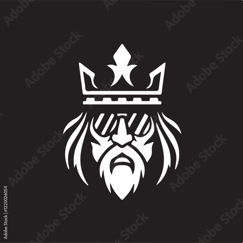 cool black sunglass king logo, cool black sunglass king logo with white background, vector, illustration, logo, Art & Illustration