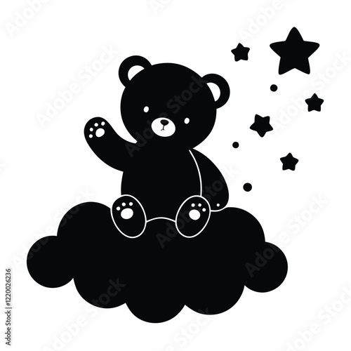 A sweet baby bear sitting on the weather is quite endearing.