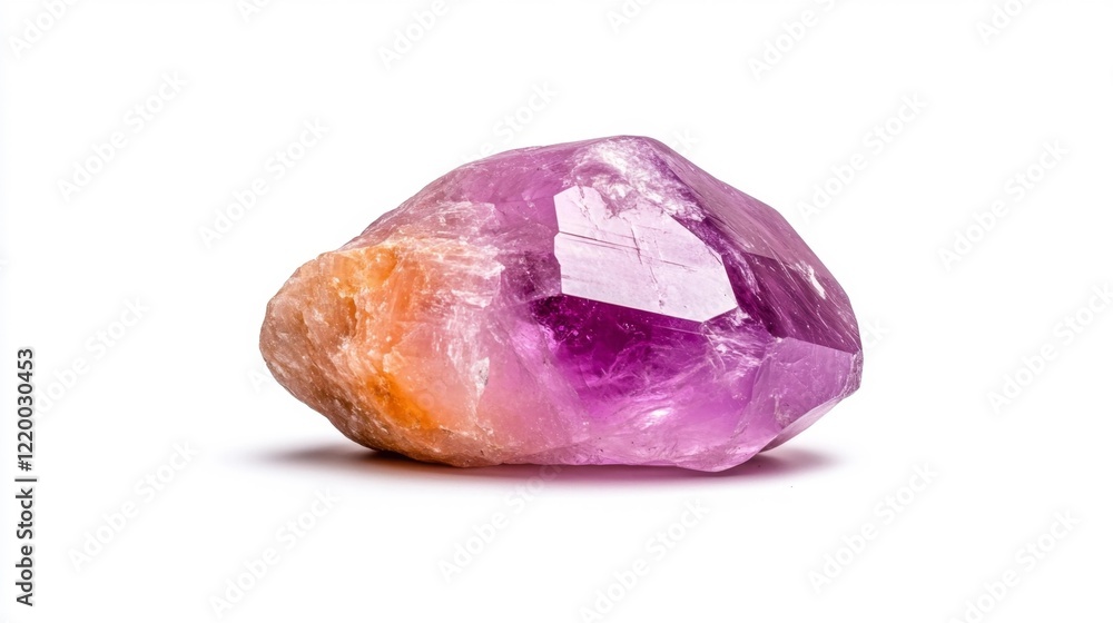 Fototapeta premium Amethyst gemstone on white background. Generative AI