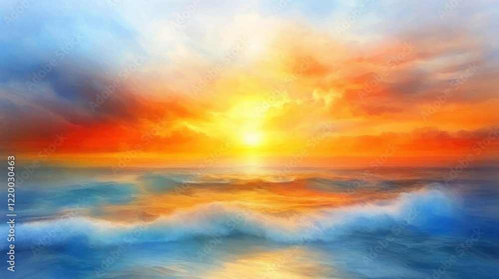 Sunset Landscape with Soft Color Palette Sunset Landscape with Soft Color Palette