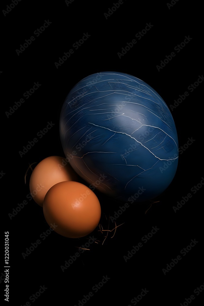 Artistic Still Life of Blue and Brown Eggs Artistic Still Life of Blue and Brown Eggs