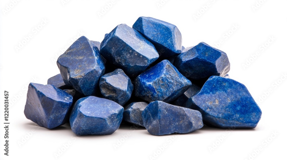 Lapis Lazuli Stones on White Background. Generative AI Lapis Lazuli Stones on White Background. Generative AI