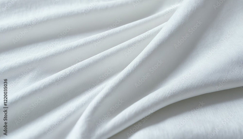 Fototapeta premium Abstract white silk fabric texture background cloth soft wave creases of satin 