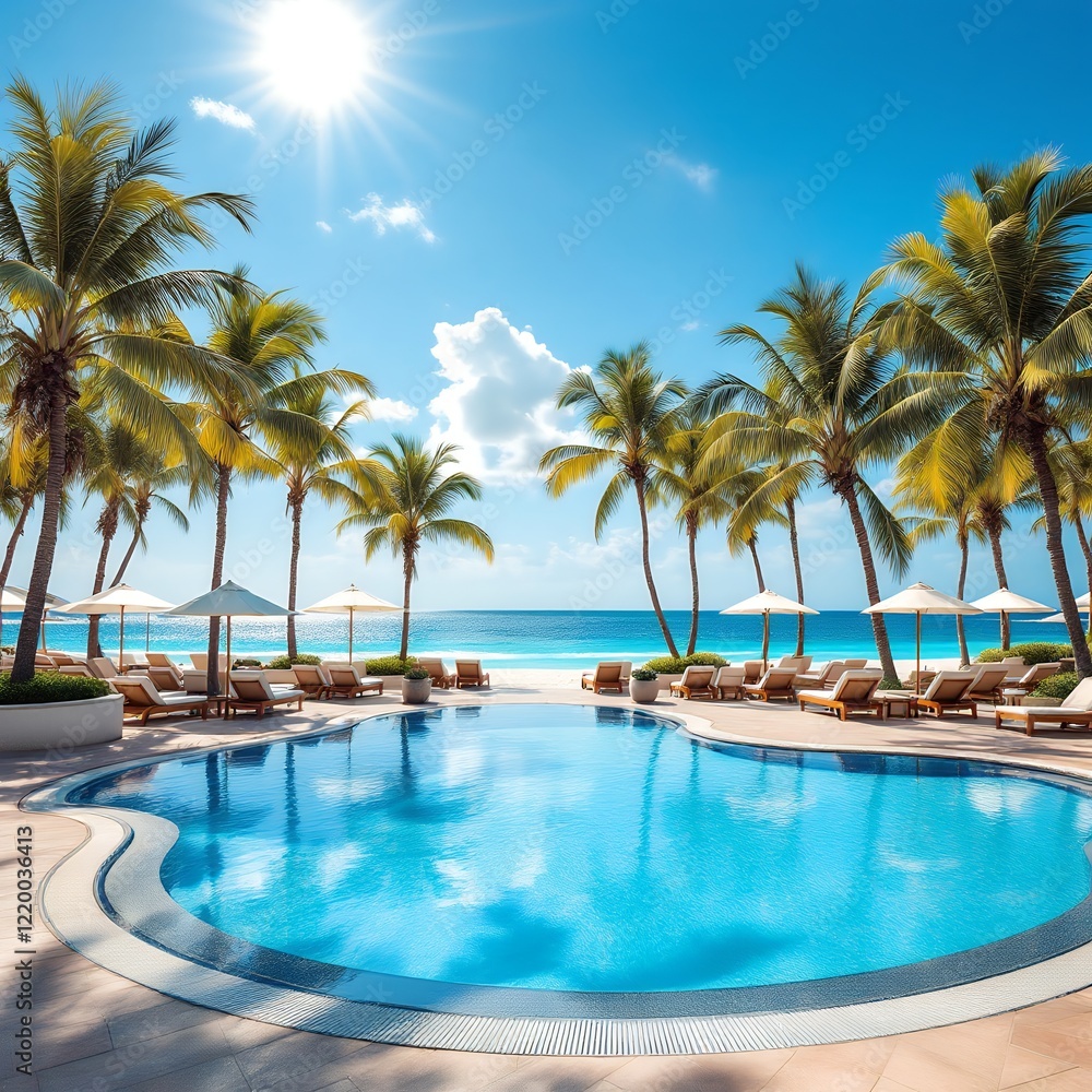 Luxury Beachfront Resort Pool Paradise: Tropical Getaway Luxury Beachfront Resort Pool Paradise: Tropical Getaway