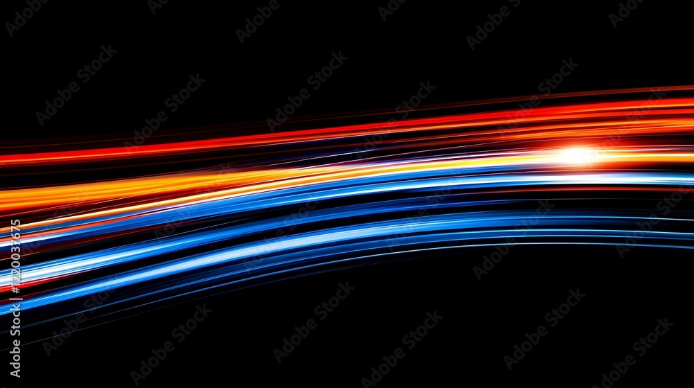 Abstract Blue Orange Red Light Streaks Abstract Art Abstract Blue Orange Red Light Streaks Abstract Art