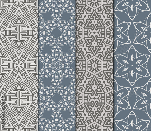 set of decorative floral seamless pattern. vector illustration. for invitation, greeting card, wallpaper, interior design