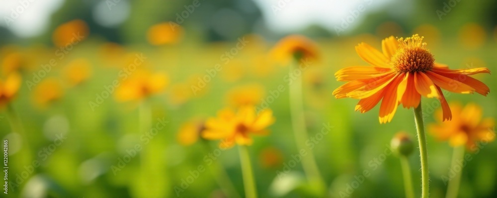 Orange mullein flower in a field of wildflowers, tall plants, flowers in field Orange mullein flower in a field of wildflowers, tall plants, flowers in field
