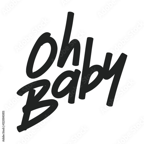 oh baby text desgin vector 