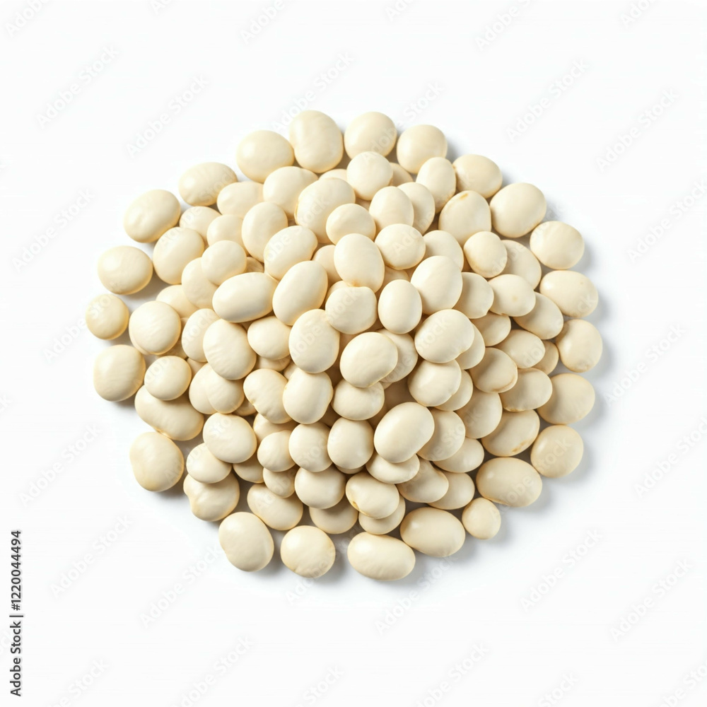 white beans isolated on white background white beans isolated on white background