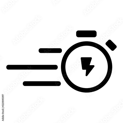 Canvas Print stopwacth icon black with outline style