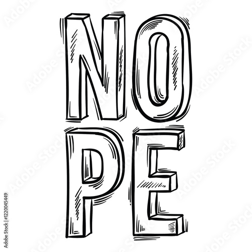 nope text design vector illustration 