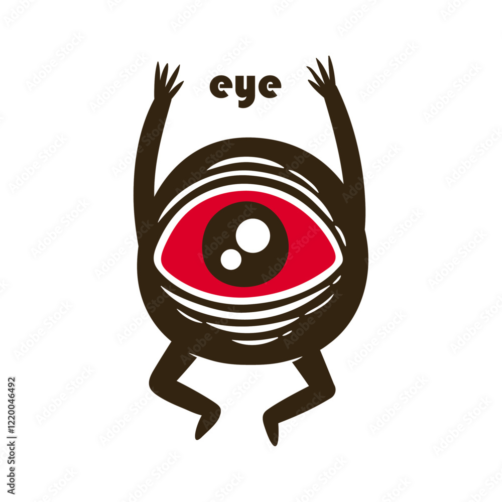 Obraz premium cartoon monster eyes design vector