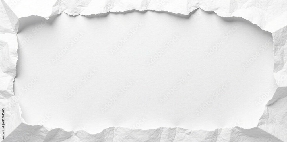 Obraz premium Distressed white tissue paper with deep folds and creases, worn material, layered depth, deep folds