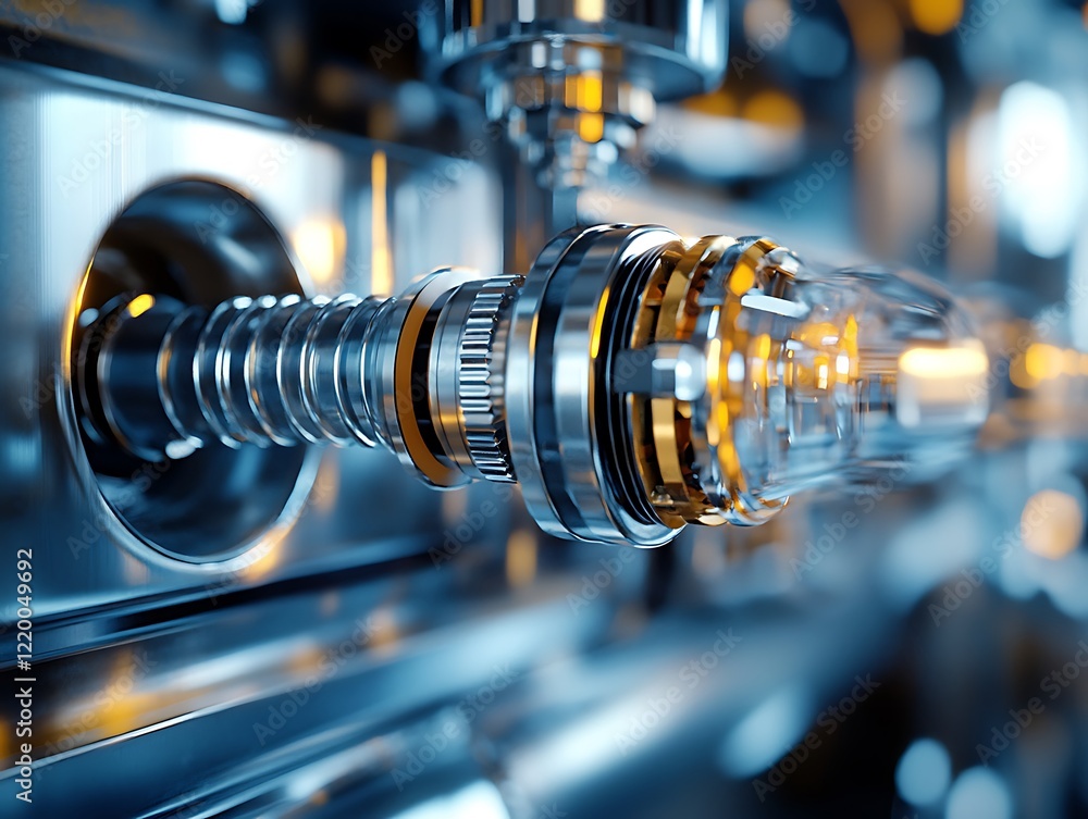 Industrial machinery operation factory close-up modern environment detail