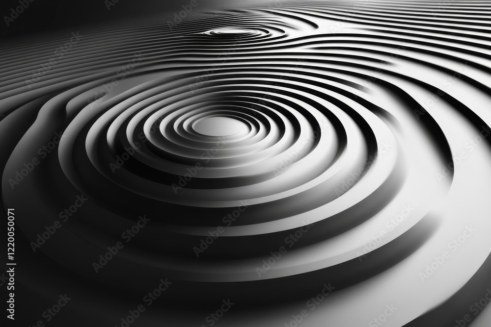 Obraz premium Vector design of concentric rings creating a rippling effect., Generative AI
