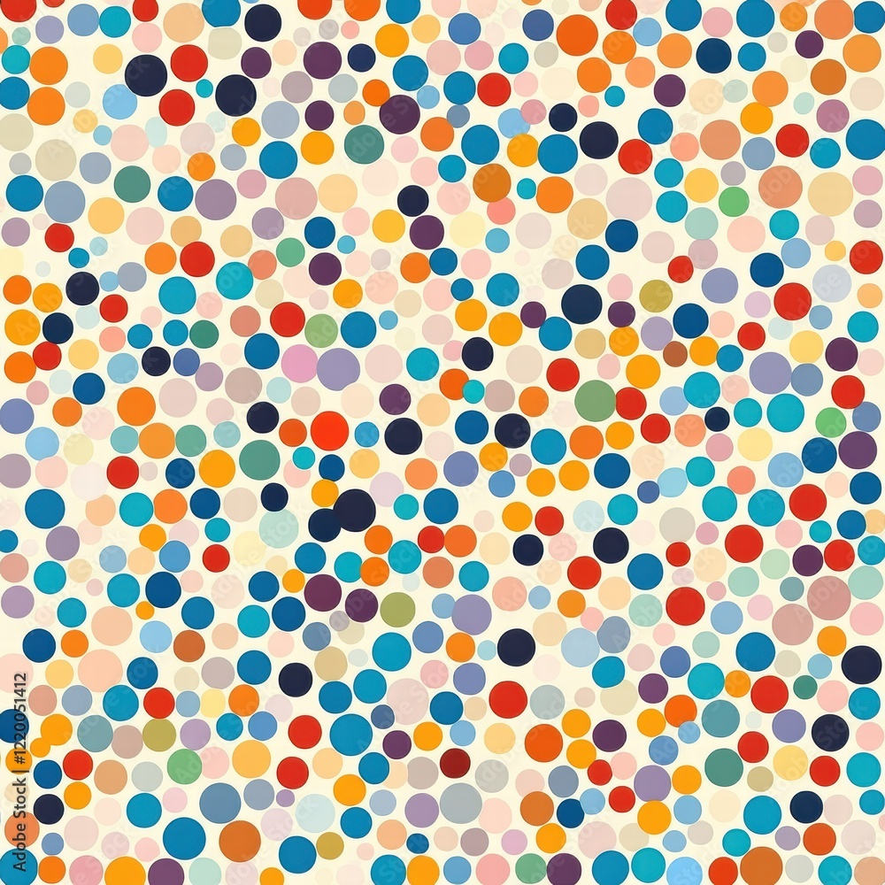 Vibrant Multicolored Abstract Dot Pattern with Geometric Shapes and Symmetrical Design Vibrant Multicolored Abstract Dot Pattern with Geometric Shapes and Symmetrical Design