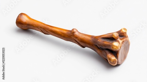 Wooden Trekking Stick Isolated on White Background. Generative AI photo