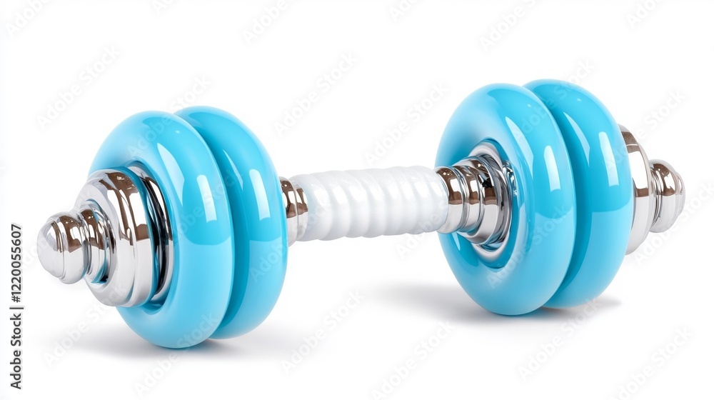 Colorful Dumbbells on White Background. Generative AI Colorful Dumbbells on White Background. Generative AI