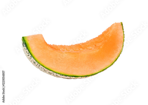 Fotografie Cantaloupe melon slice isolated on transparent background.
