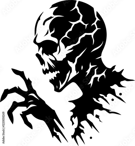 vector illustration design image icon logo symbol silhouette zombie undead