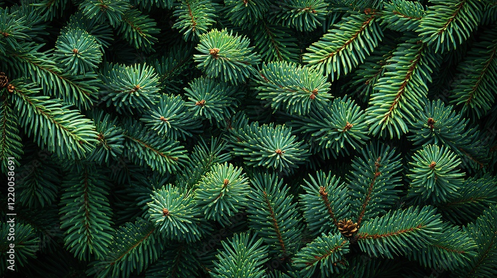 Dense lush green pine tree branches with a natural textured pattern. dark moody winter nature background, evergreen needles, seasonal holiday, xmas, noel, christmas concept backdrop Dense lush green pine tree branches with a natural textured pattern. dark moody winter nature background, evergreen needles, seasonal holiday, xmas, noel, christmas concept backdrop