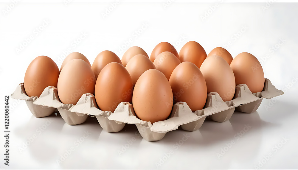 Fresh Brown Eggs in Carton Ready for Baking Fresh Brown Eggs in Carton Ready for Baking