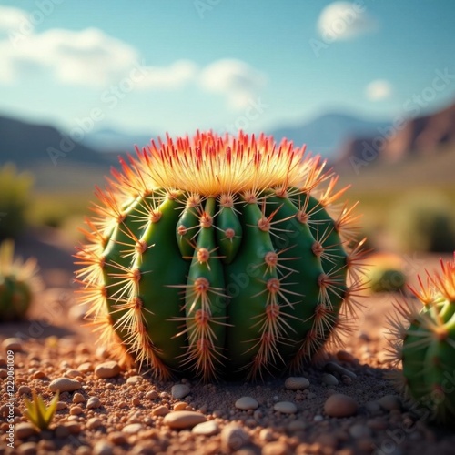 Prickly Euphorbia Ingens cactus in desert landscape, prickly, cactus photo