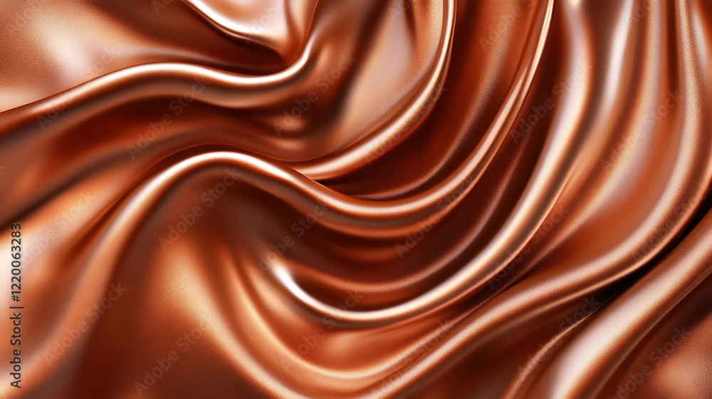 Luxurious Copper Fabric Draped in Soft Waves Luxurious Copper Fabric Draped in Soft Waves