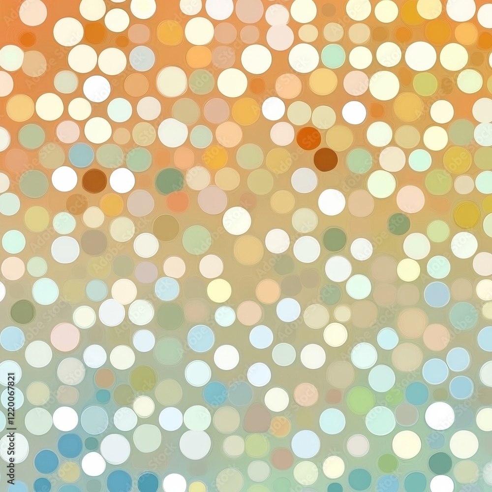 Vibrant Polka Dot Pattern with Soft Pastel Tones and Abstract Geometric Shapes Vibrant Polka Dot Pattern with Soft Pastel Tones and Abstract Geometric Shapes