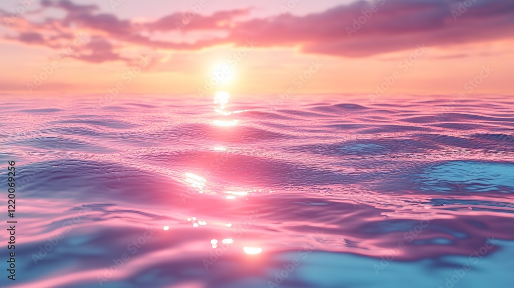Gentle water ripples on a soft pink, blue pastel sky background. Wellness, beauty, eco friendly themed banner. Gentle water ripples on a soft pink, blue pastel sky background. Wellness, beauty, eco friendly themed banner.