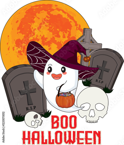 boo halloween ghost trick and treat