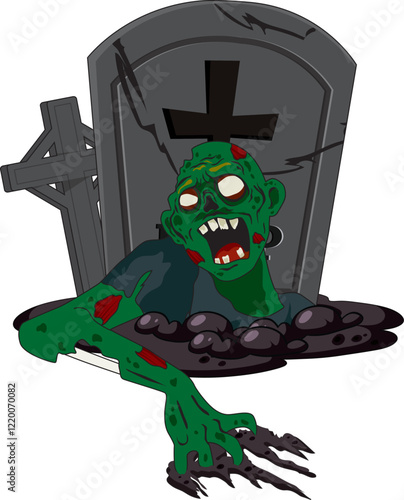 Crappy zombie coming to grave green undead crawl vectors