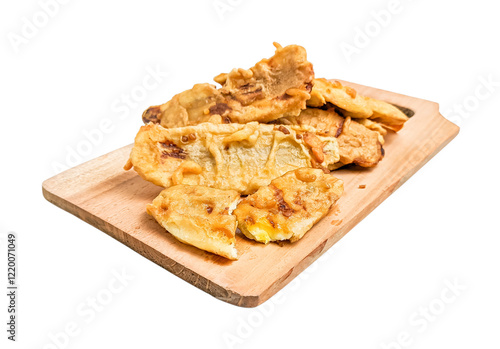 fried banana isolated on white background