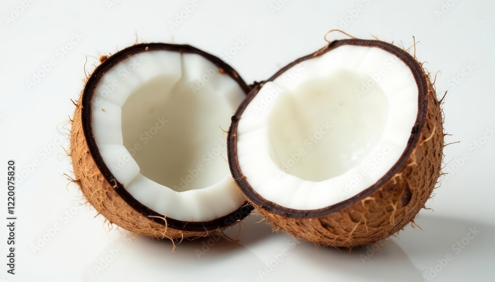 Raw coconut with selected white coconut flesh removed, white, select, clean Raw coconut with selected white coconut flesh removed, white, select, clean