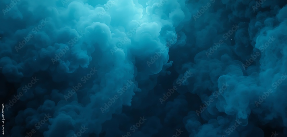 Obraz premium Abstract Teal Smoke Cloud Formation Background