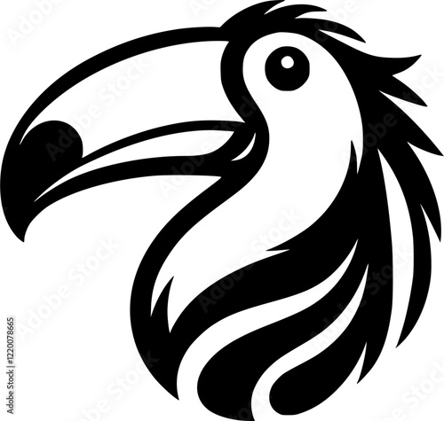 toucan bird logo vector art, tukan bird isolated on white