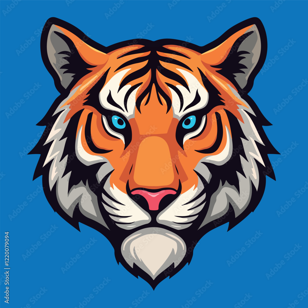 Fototapeta premium Tiger, tiger head, tiger emblem, esport vector logo, sticker 