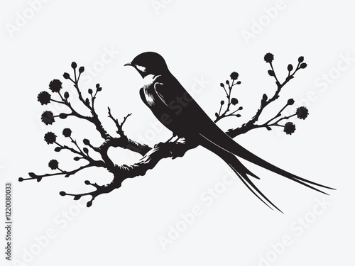 Swift Bird Silhouette Vector Illustration