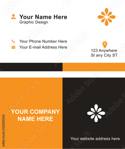 Two Color Combination Background Corporate Creative Exclusive Editing Modern Business Card Design Double-Sided