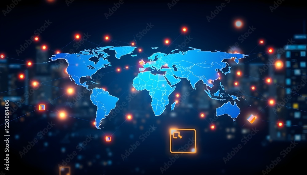 Naklejka premium AI-Powered Solutions for Distribution and Logistics in Digital Marketing