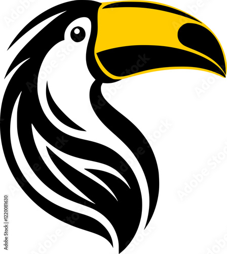 toucan bird logo vector art, tukan bird isolated on white